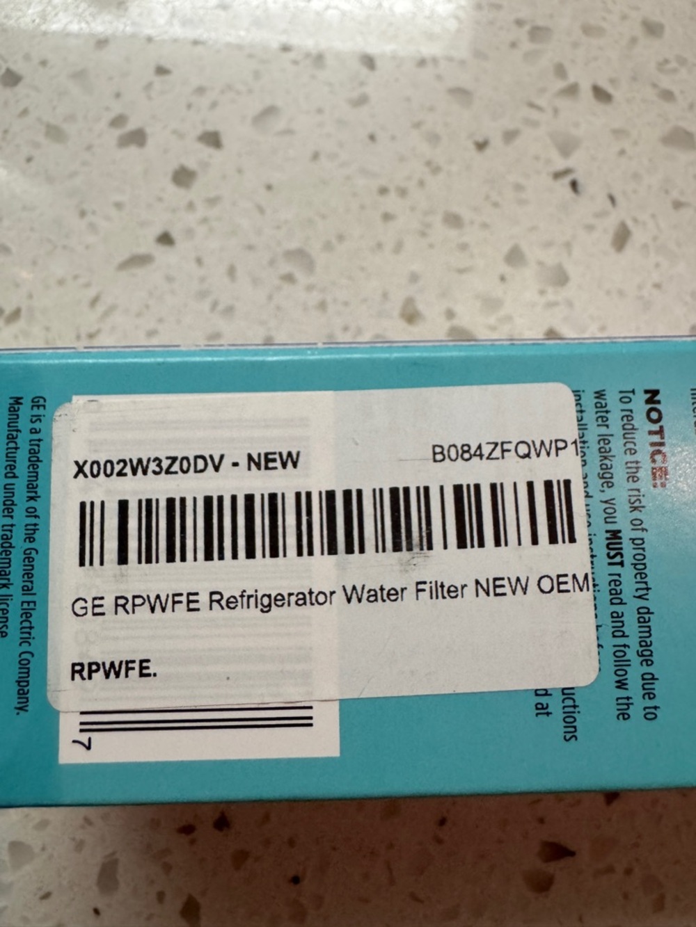 GE Appliances RPWFE genuine water fridge filters x2 brand new - Picture 10 of 11